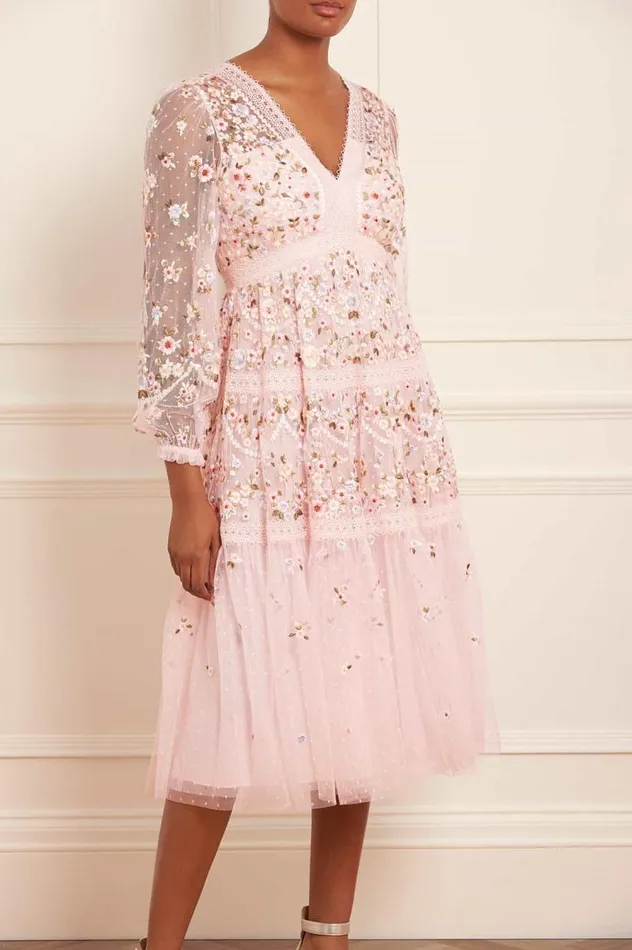 Needle and Thread Dresses Garland Ribbon Midaxi Dress Pink 8211 Women