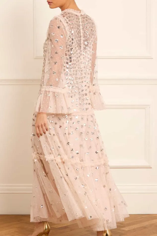 Needle and Thread Dresses Glisten Tiered Ankle Gown Beige 8211 Women