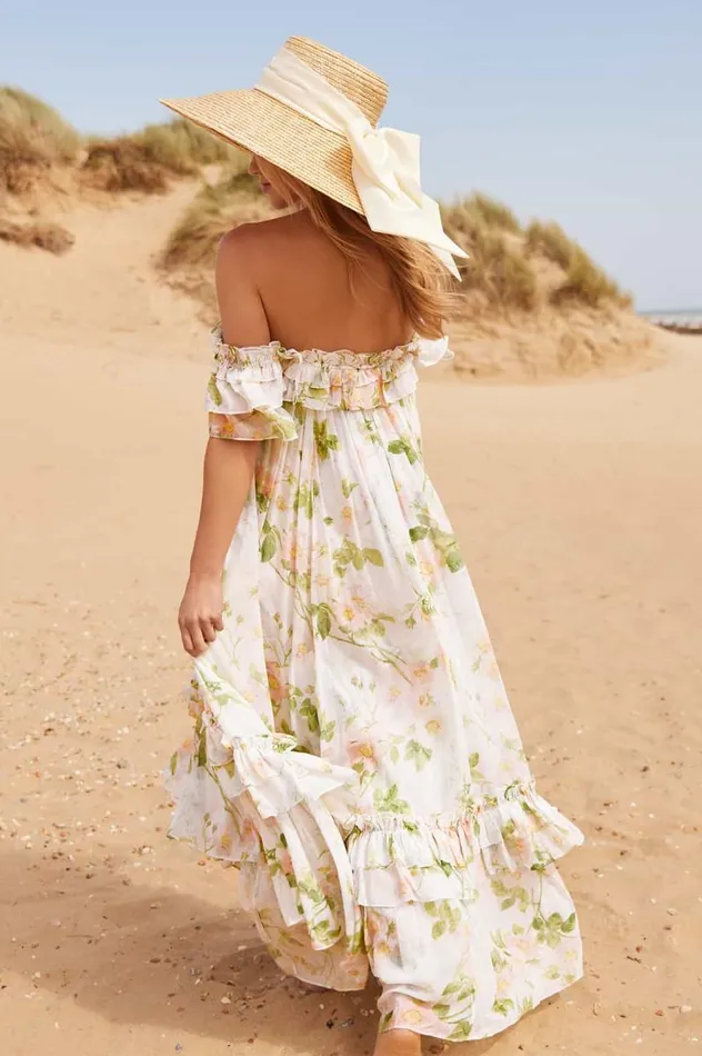 Needle and Thread Dresses Immortal Rose Aria Chiffon OffShoulder Ankle Gown Multi 8211 Women
