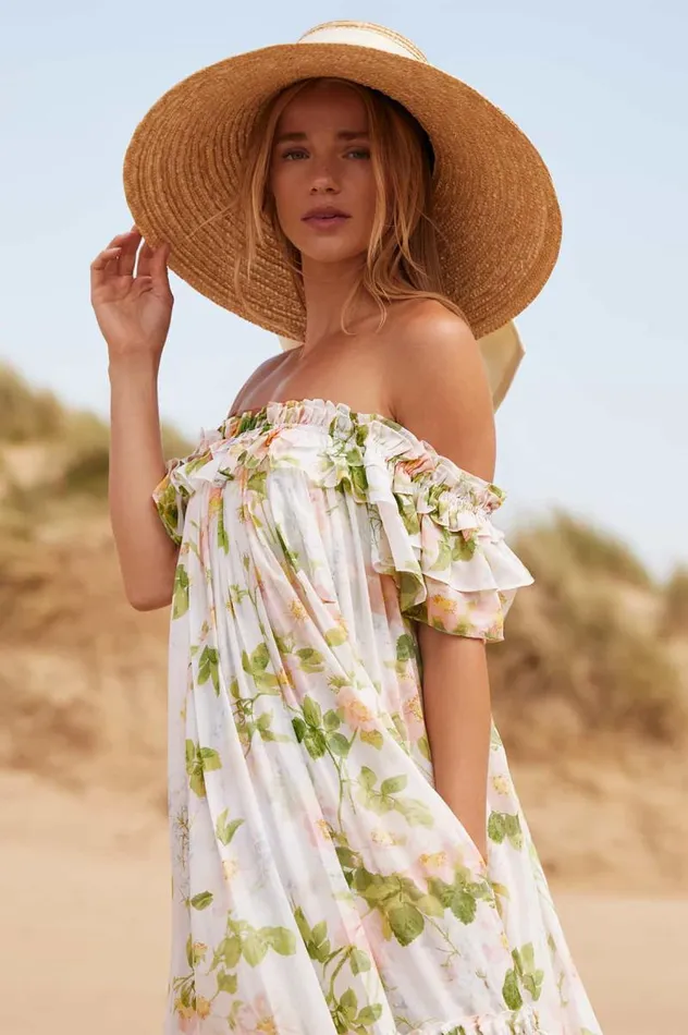 Needle and Thread Dresses Immortal Rose Aria Chiffon OffShoulder Ankle Gown Multi 8211 Women