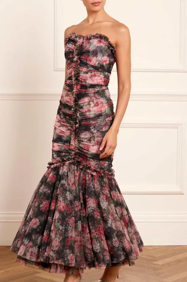 Needle and Thread Dresses Midnight Dance Strapless Ankle Gown Black 8211 Women