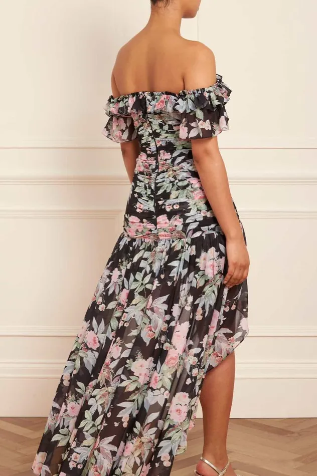 Needle and Thread Dresses Paradise Garden Susie Chiffon HighLow Dress Black 8211 Women