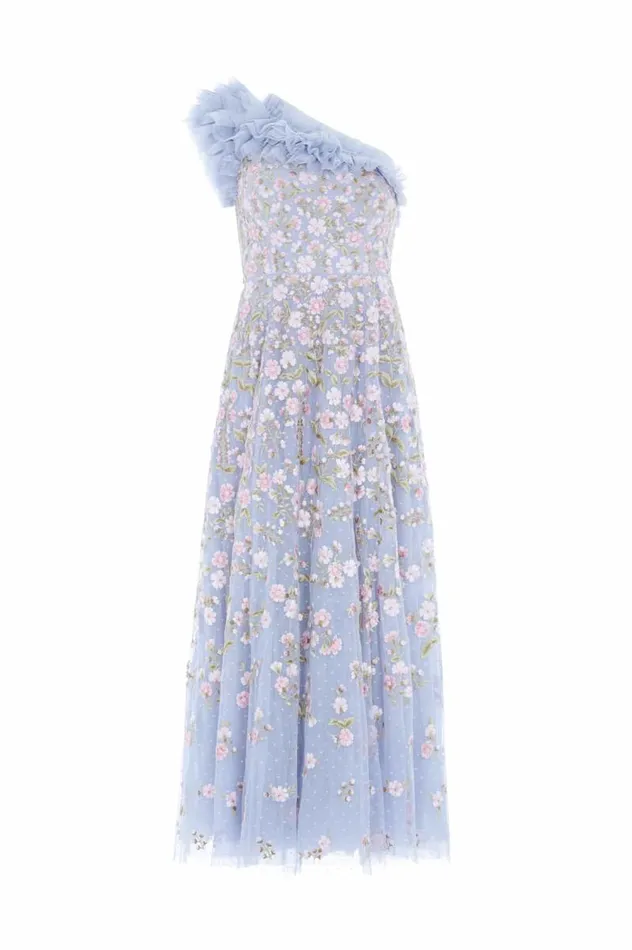 Needle and Thread Dresses Posy Pirouette OneShoulder Ankle Gown Blue 8211 Women