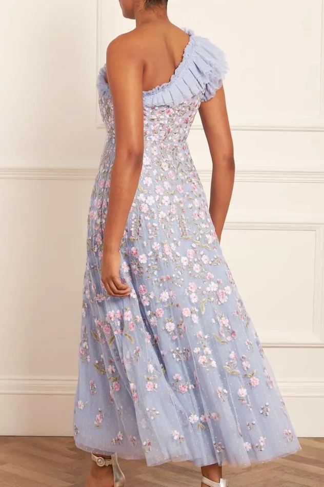 Needle and Thread Dresses Posy Pirouette OneShoulder Ankle Gown Blue 8211 Women