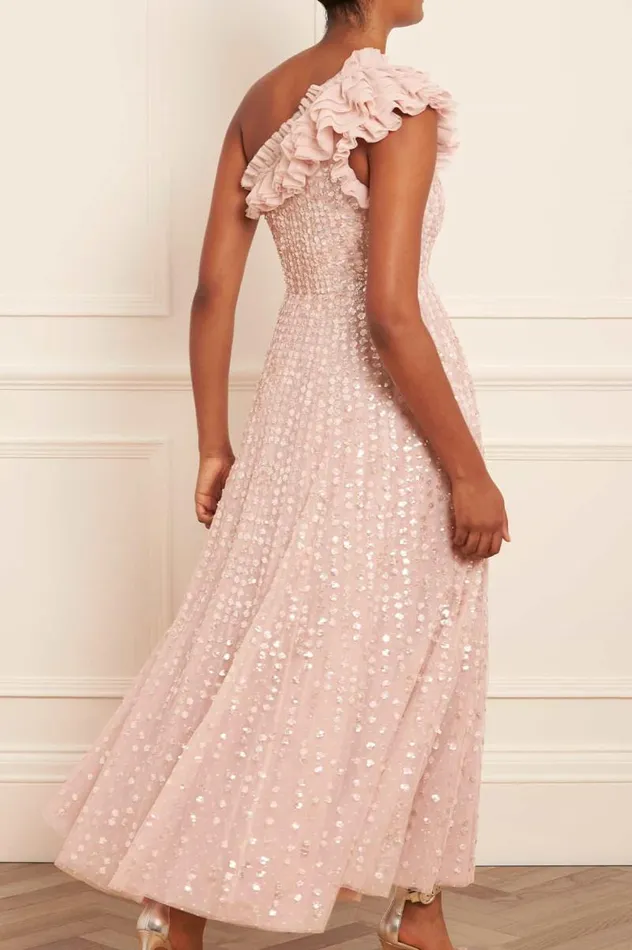 Needle and Thread Dresses Raindrop OneShoulder Ankle Gown Beige 8211 Women