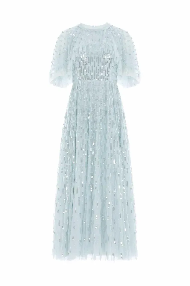 Needle and Thread Dresses Sequin Dash Cape Ankle Gown Blue 8211 Women