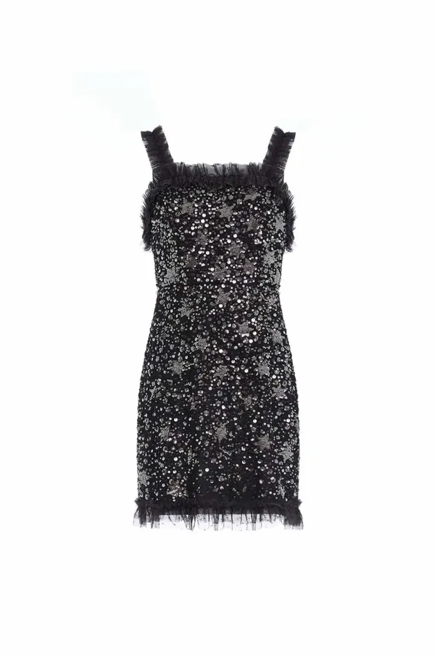 Needle and Thread Dresses Shooting Stars Cami Micro Mini Dress Black 8211 Women