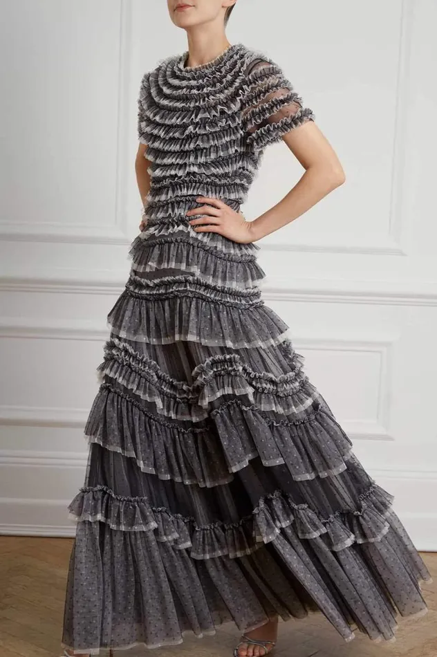 Needle and Thread Dresses Wild Rose Ruffle Gown Black 8211 Women