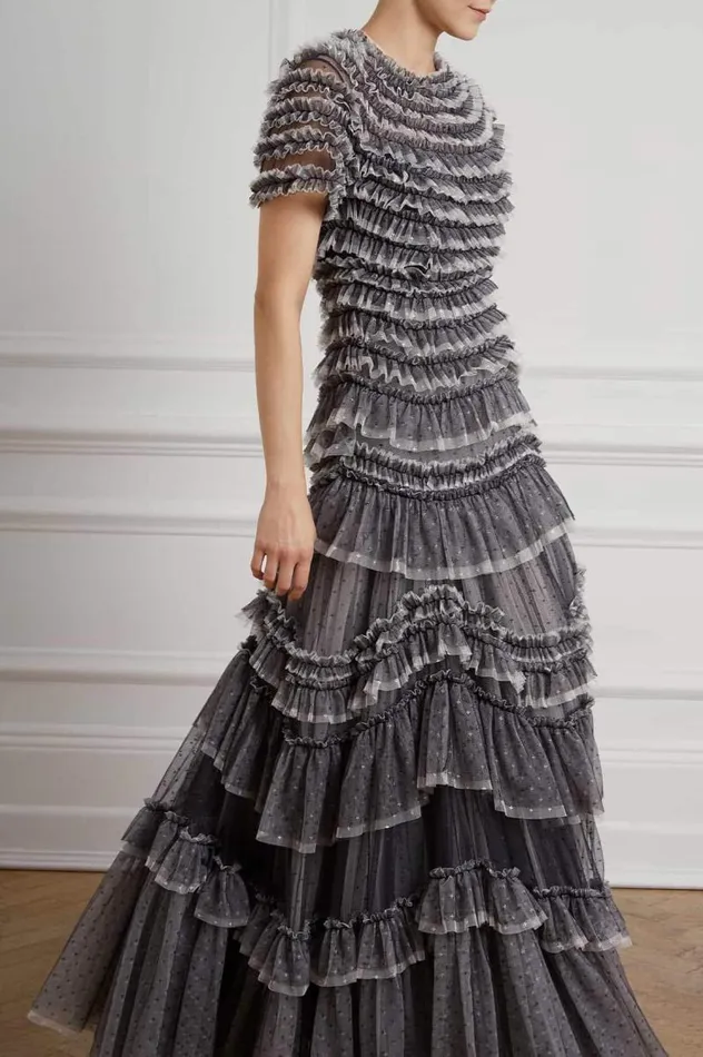 Needle and Thread Dresses Wild Rose Ruffle Gown Black 8211 Women