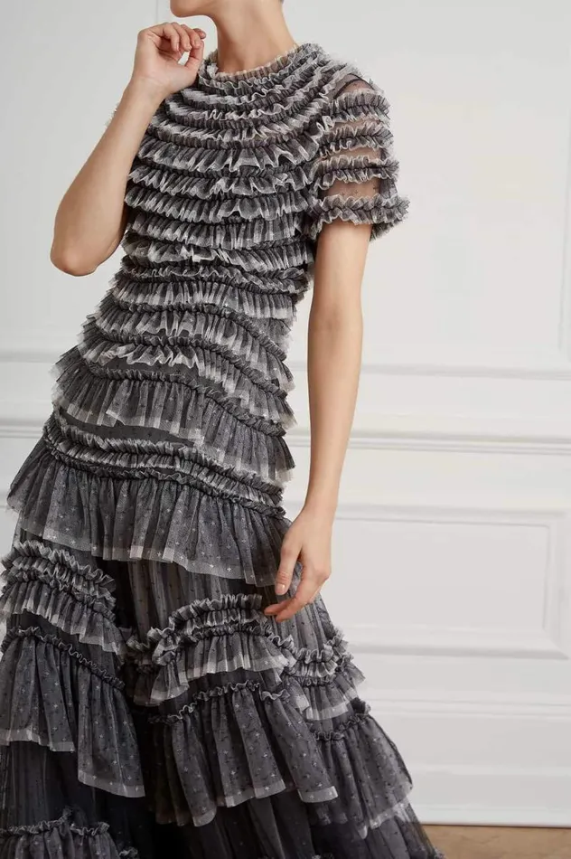Needle and Thread Dresses Wild Rose Ruffle Gown Black 8211 Women
