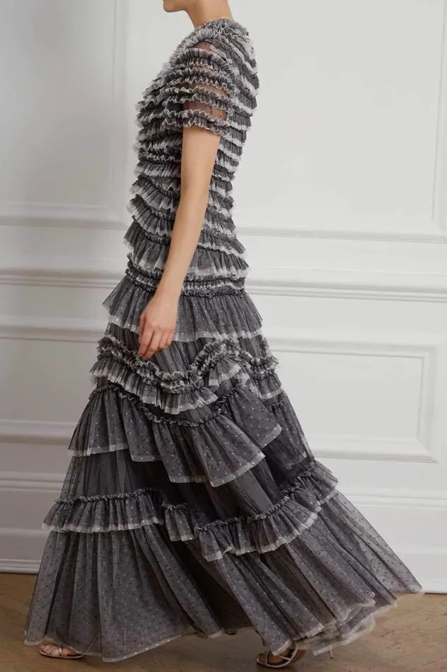 Needle and Thread Dresses Wild Rose Ruffle Gown Black 8211 Women