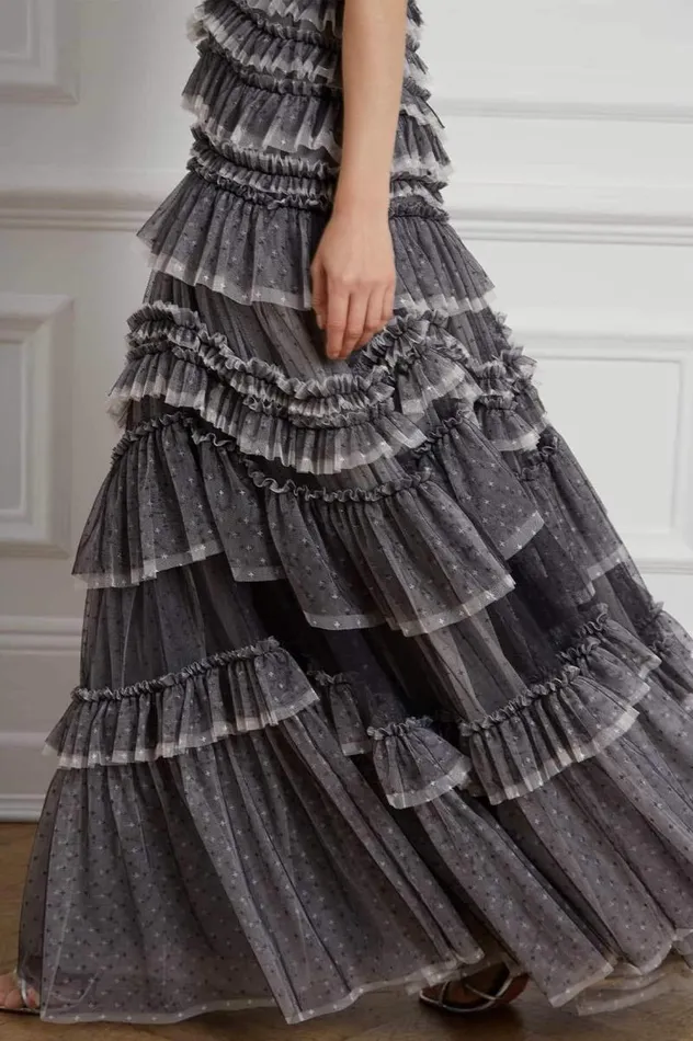 Needle and Thread Dresses Wild Rose Ruffle Gown Black 8211 Women