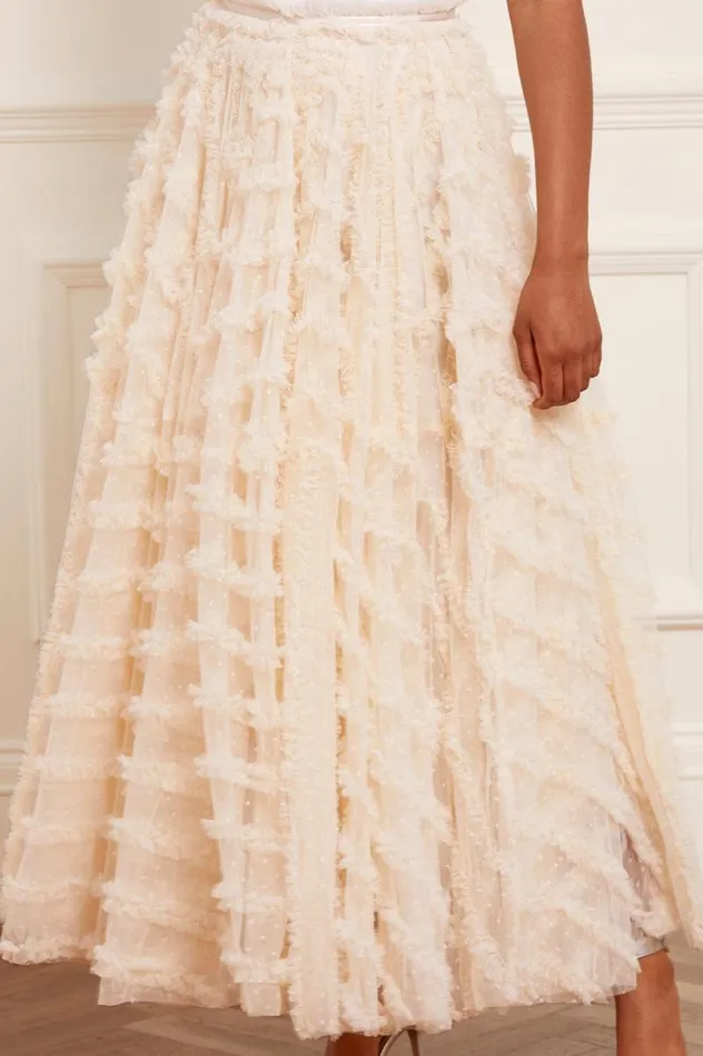 Needle and Thread Skirts Florence Ruffle Ankle Skirt Champagne 8211 Women