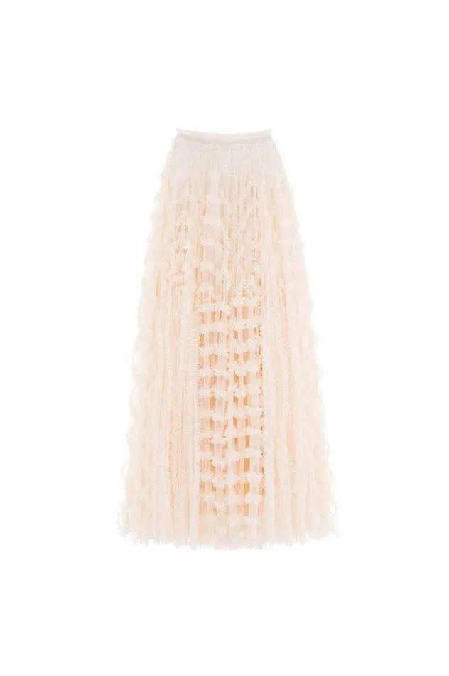Needle and Thread Skirts Florence Ruffle Ankle Skirt Champagne 8211 Women