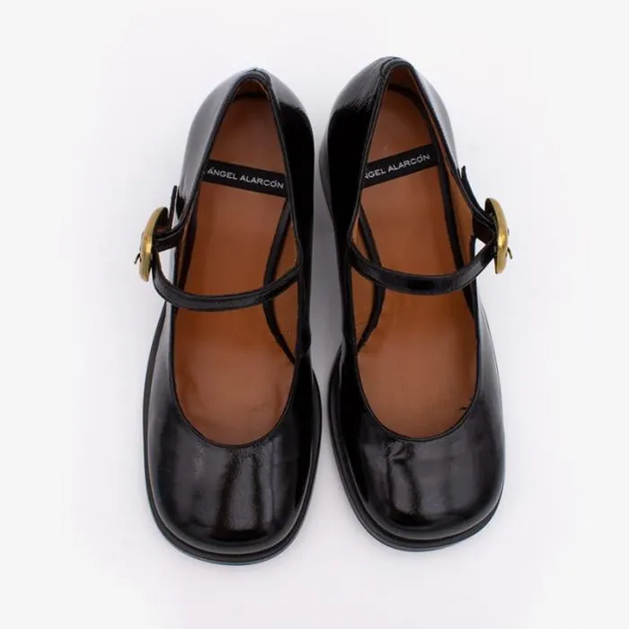 ngel Alarcn Last Units Woman ACELEA 8211 Mary Jane Shoes With Rounded Toe Wide Heel