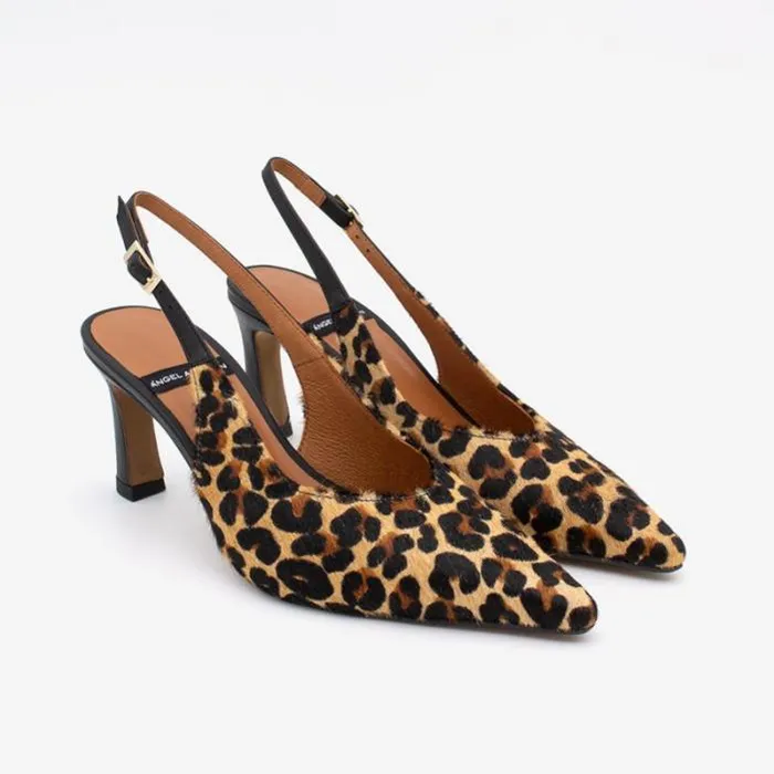 ngel Alarcn Pumps And High Heels Woman HALDESA 8211 Print Cheetah Ankle Strap Pointedtoe Stiletto