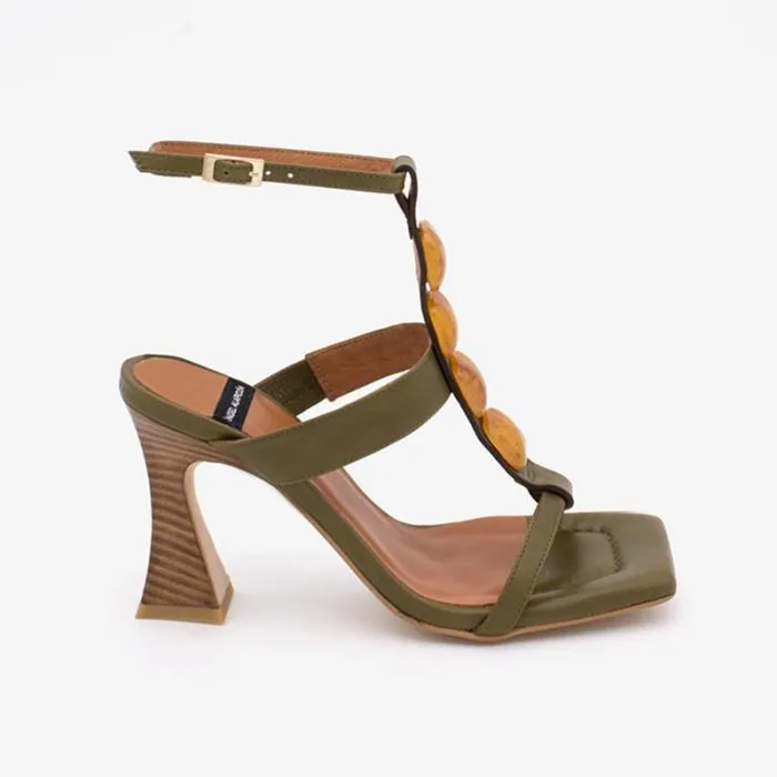 ngel Alarcn Sandals Woman MASAL 8211 Leather Ankle Tstrap High Heel Sandal With Carey Ornament ngel Alarcn Sandals Woman MASAL 8211 Leather Ankle Tstrap High Heel Sandal With Carey Ornament