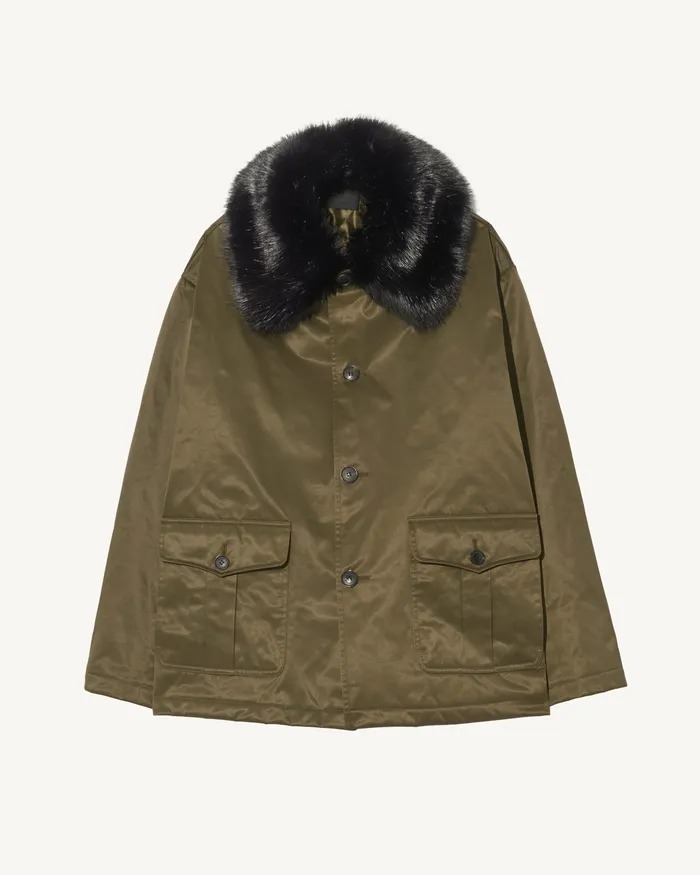 Nili Lotan BLAISE PARKA Army Green Black Women Jackets and Blazers