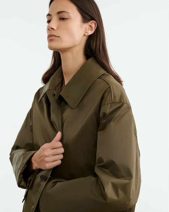 Nili Lotan BLAISE PARKA Army Green Black Women Jackets and Blazers