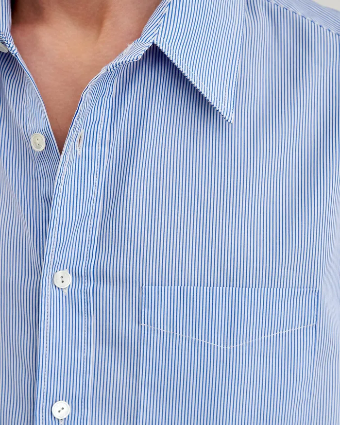 Nili Lotan Shirts Men FINN SHIRT BlueWhite Stripe