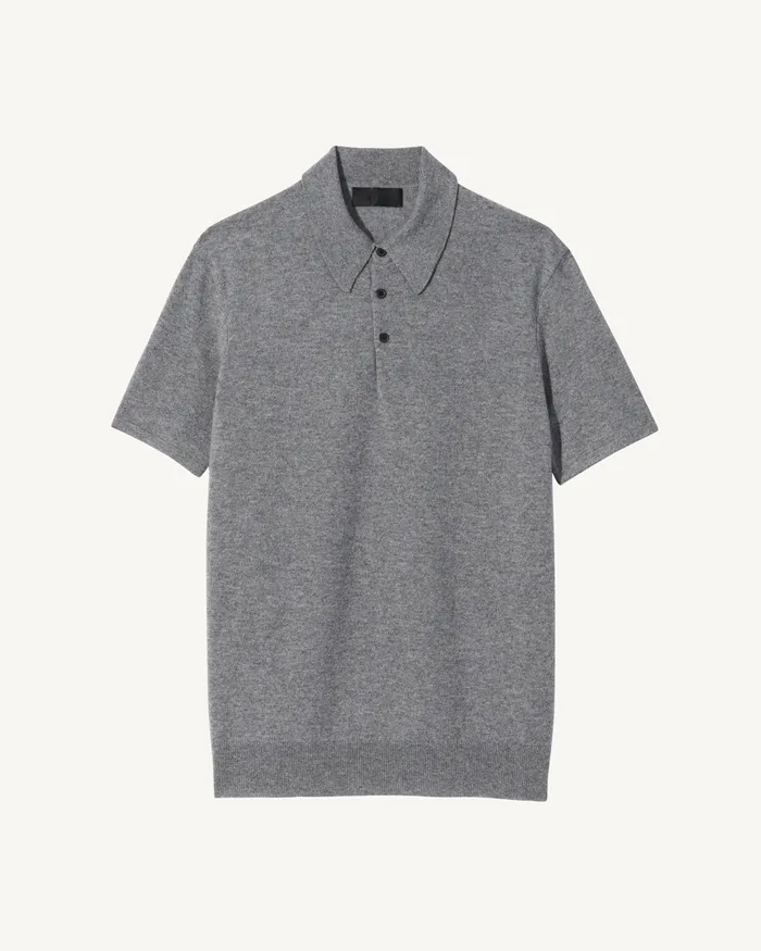 Nili Lotan Sweaters Men MYLES CASHMERE POLO Medium Grey Melange