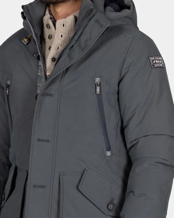 NZA New Zealand Auckland Jackets Canvas Grey Parka Jacket 8211 Ash Grey 8211 Men