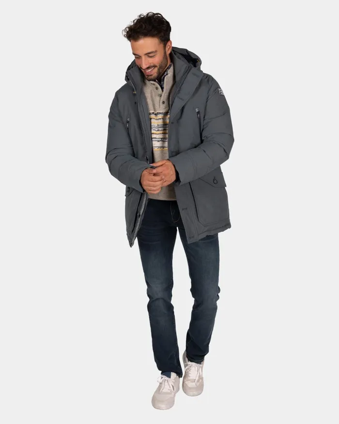 NZA New Zealand Auckland Jackets Canvas Grey Parka Jacket 8211 Ash Grey 8211 Men