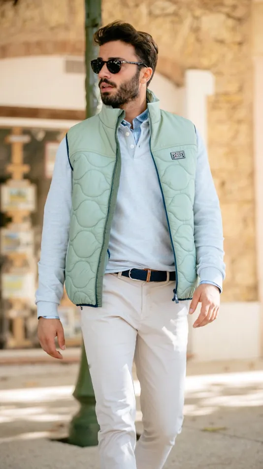 NZA New Zealand Auckland Jackets Green Padded Vest 8211 Sage 8211 Men