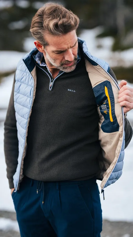 NZA New Zealand Auckland Jackets Light Blue Quilted Body Warmer 8211 Mineral Blue 8211 Men NZA New Zealand Auckland Jackets Light Blue Quilted Body Warmer 8211 Mineral Blue 8211 Men