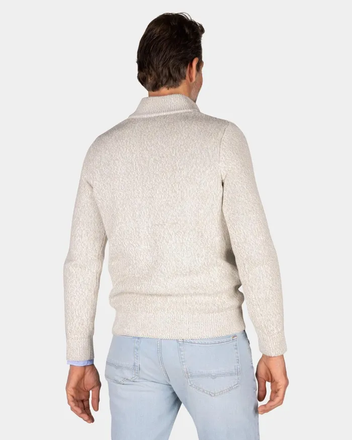 NZA New Zealand Auckland Knitwear Beige HalfZip Pullover 8211 Dusty Army 8211 Men
