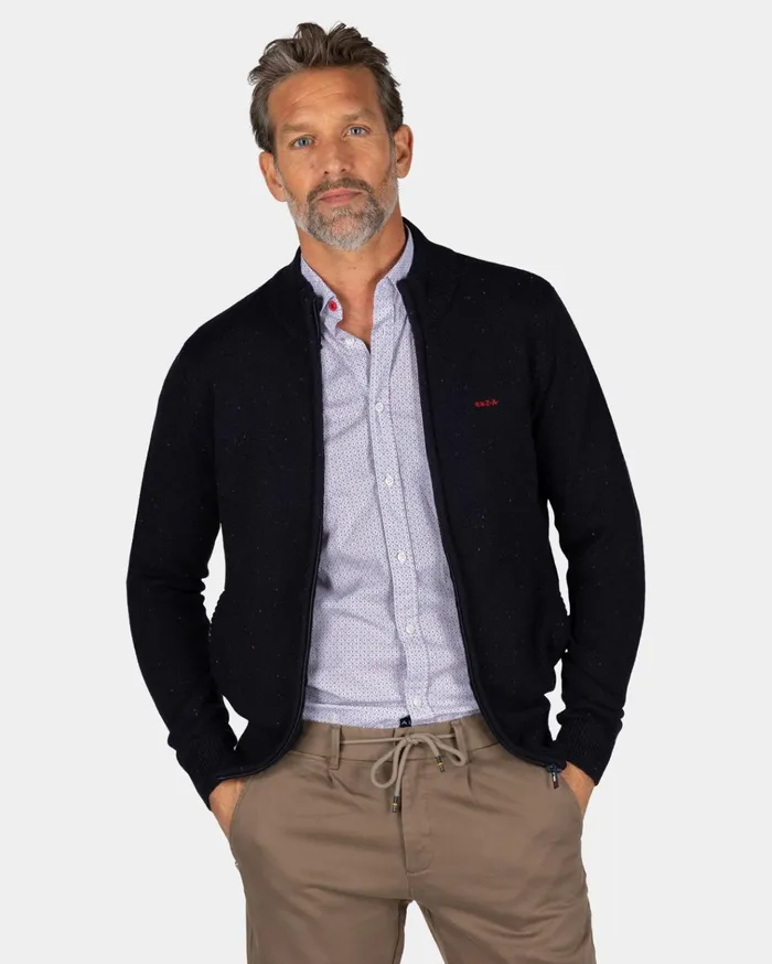 NZA New Zealand Auckland Knitwear Dark Blue Wool Cardigan 8211 Winter Navy 8211 Men