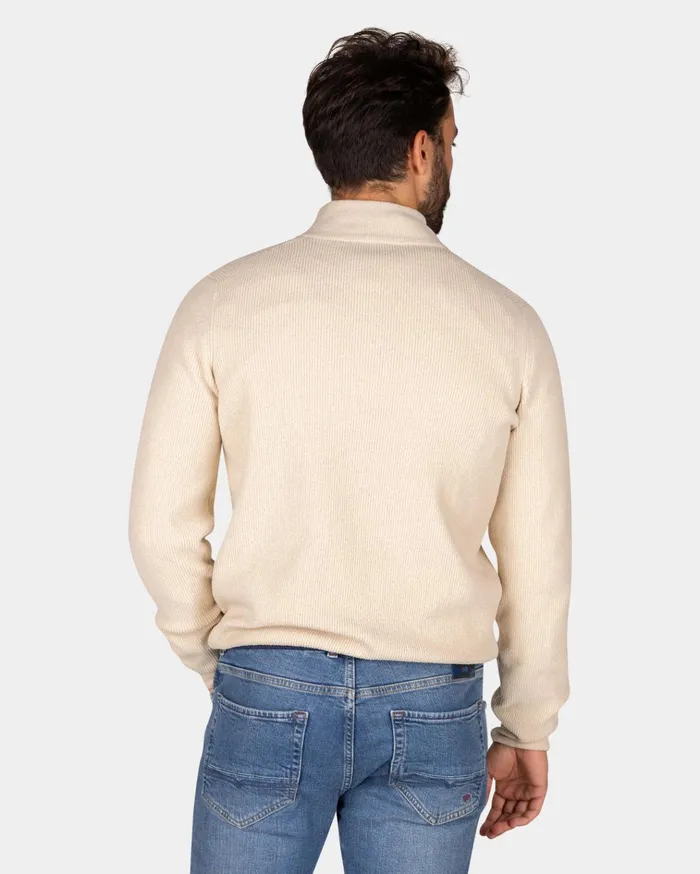 NZA New Zealand Auckland Knitwear Light Brown Chenille HalfZip Sweater 8211 Chestnut 8211 Men