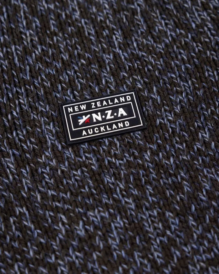 NZA New Zealand Auckland Knitwear Mottled Dark Brown Wool Pullover 8211 Dark Mocca 8211 Men