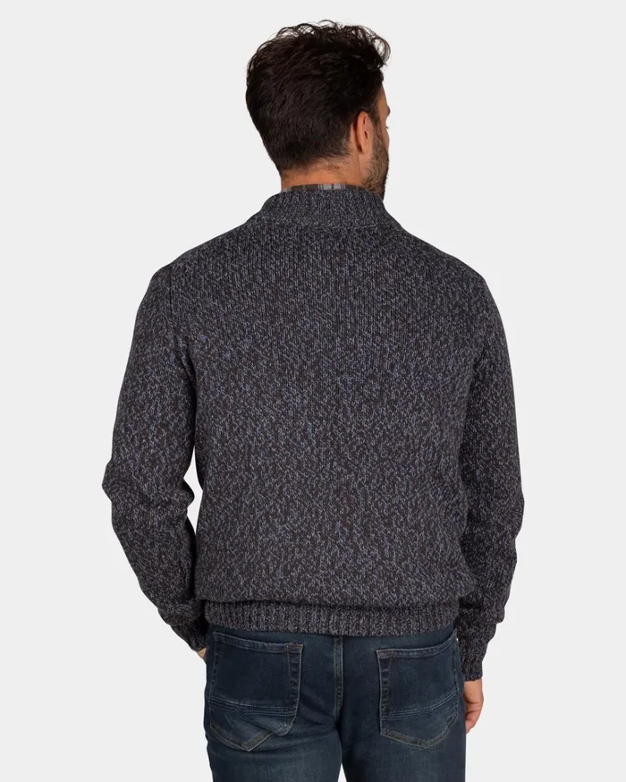 NZA New Zealand Auckland Knitwear Mottled Dark Brown Wool Pullover 8211 Dark Mocca 8211 Men