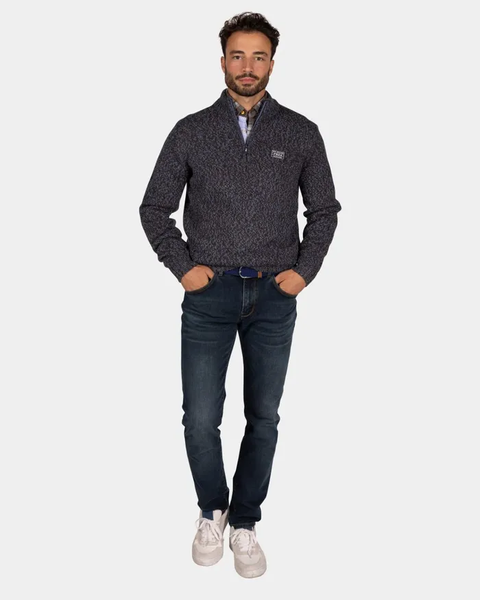 NZA New Zealand Auckland Knitwear Mottled Dark Brown Wool Pullover 8211 Dark Mocca 8211 Men