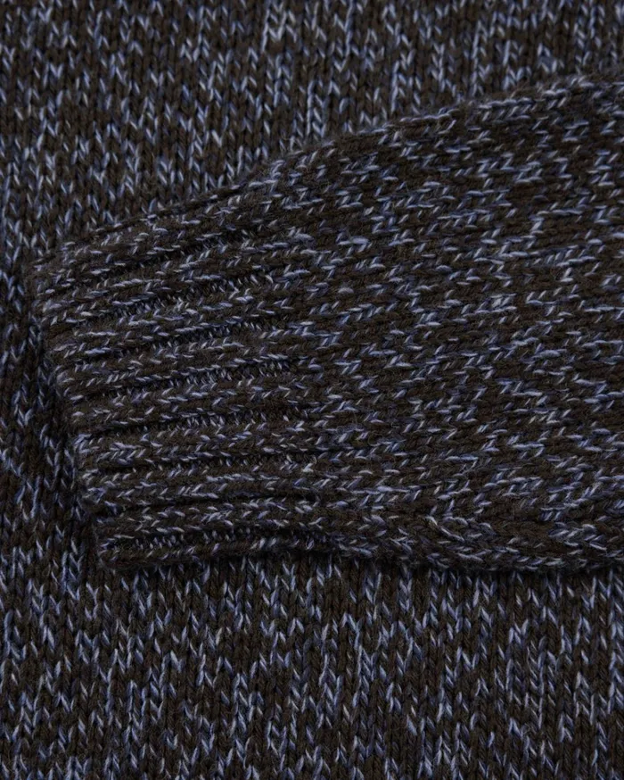 NZA New Zealand Auckland Knitwear Mottled Dark Brown Wool Pullover 8211 Dark Mocca 8211 Men