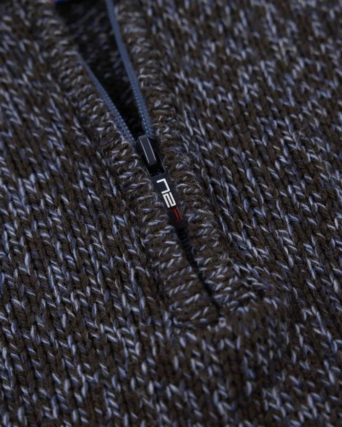 NZA New Zealand Auckland Knitwear Mottled Dark Brown Wool Pullover 8211 Dark Mocca 8211 Men