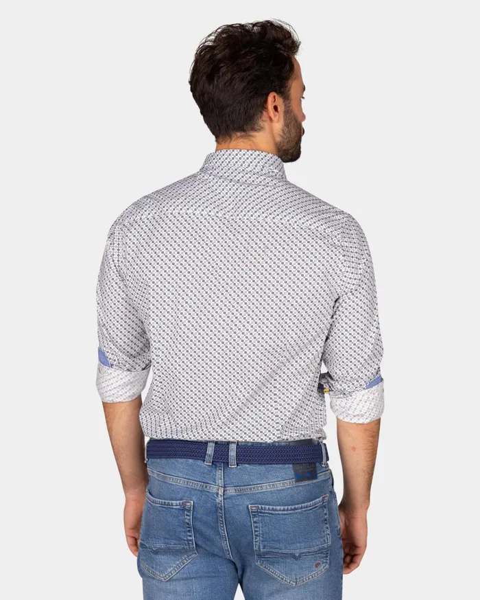 NZA New Zealand Auckland Shirts Beige Shirt With Small Blue Dots 8211 Ecru 8211 Men NZA New Zealand Auckland Shirts Beige Shirt With Small Blue Dots 8211 Ecru 8211 Men