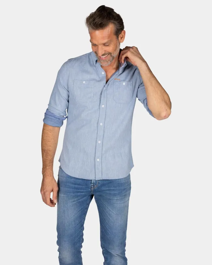 NZA New Zealand Auckland Shirts Cotton Denim Shirt 8211 Frozen Blue 8211 Men