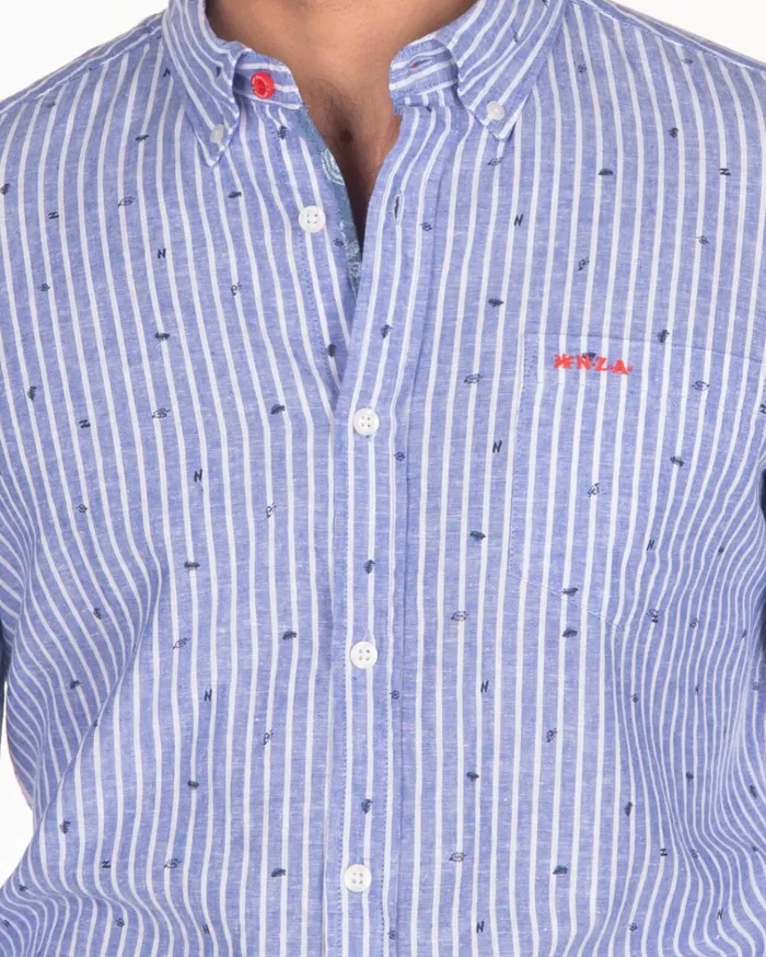 NZA New Zealand Auckland Shirts Linen And Cotton Shirt With Stripes 8211 Men NZA New Zealand Auckland Shirts Linen And Cotton Shirt With Stripes 8211 Men