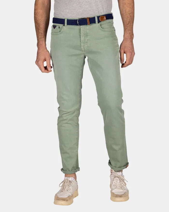 NZA New Zealand Auckland Trousers Green 5 Pocket Jeans 8211 Sage 8211 Men