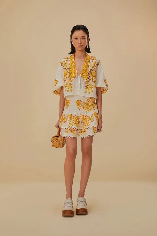 OffWhite Aura Floral Blouse Women Farm Rio Blouses