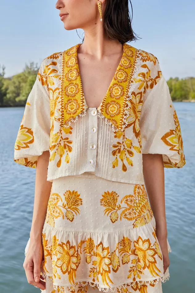 OffWhite Aura Floral Blouse Women Farm Rio Blouses