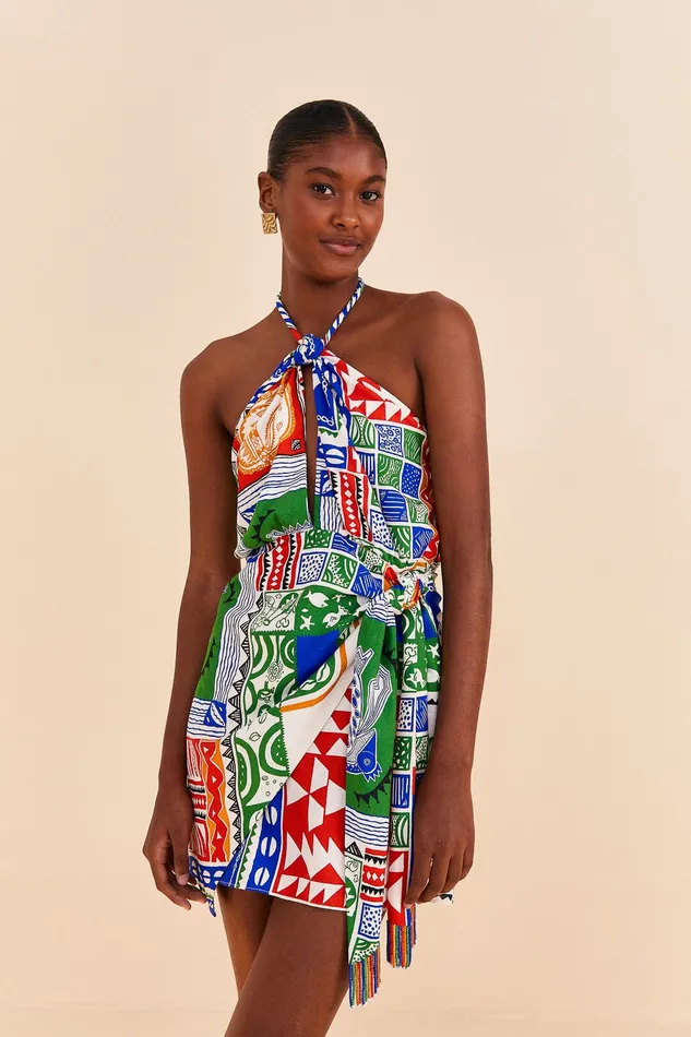 OffWhite Pitta Colors Mini Dress Women Farm Rio Mini Dresses