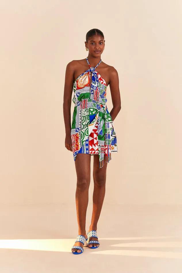 OffWhite Pitta Colors Mini Dress Women Farm Rio Mini Dresses