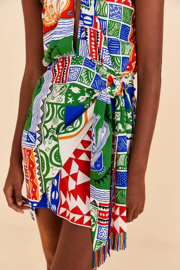 OffWhite Pitta Colors Mini Dress Women Farm Rio Mini Dresses