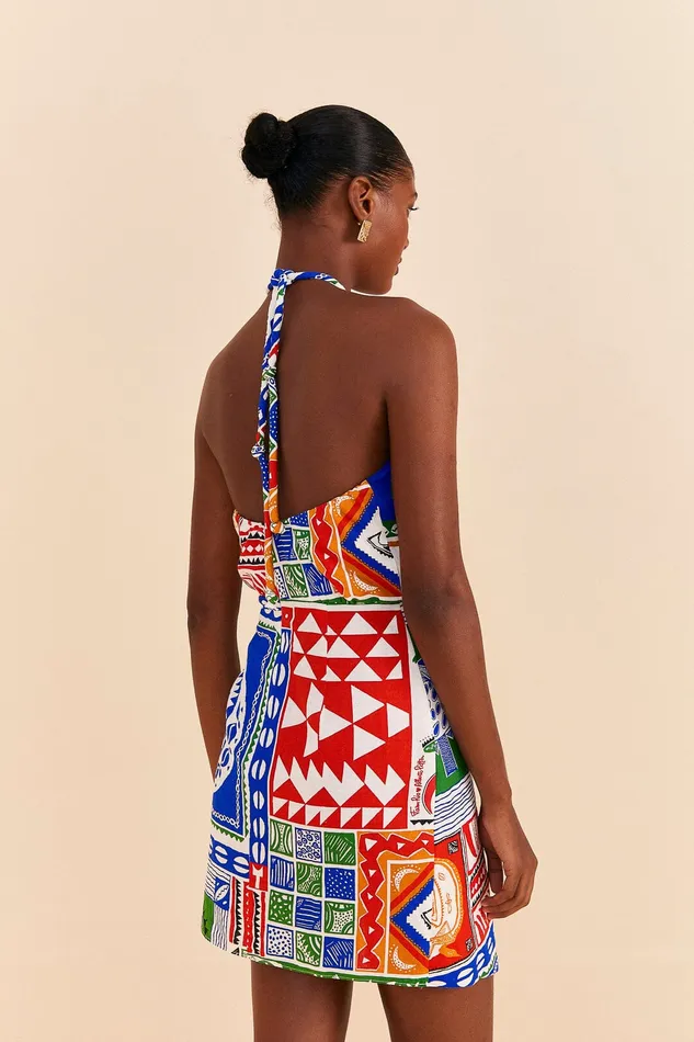 OffWhite Pitta Colors Mini Dress Women Farm Rio Mini Dresses