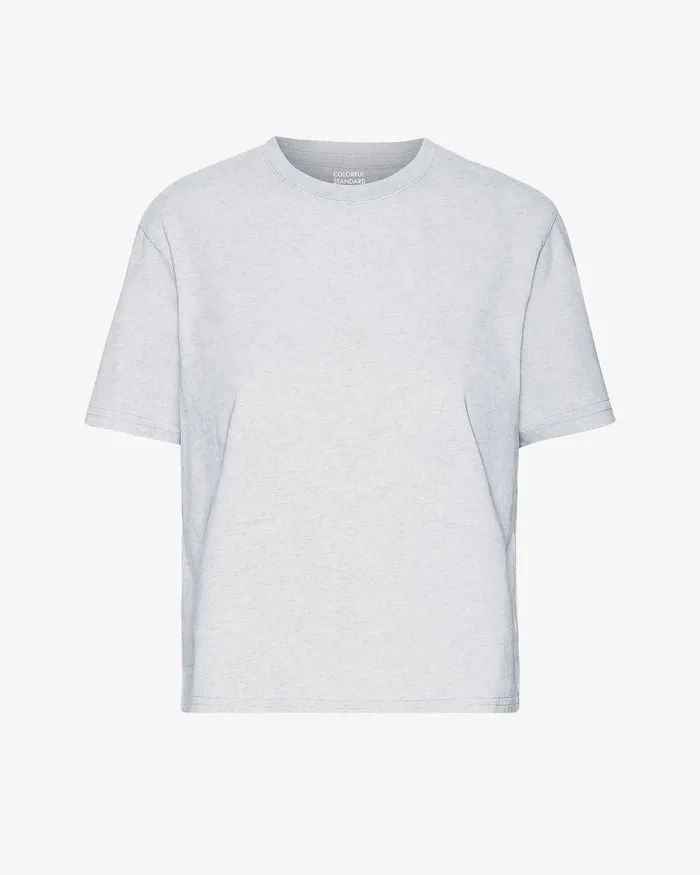 Organic Boxy Crop Tee 8211 Snow Melange TShirts Colorfulstandard Women