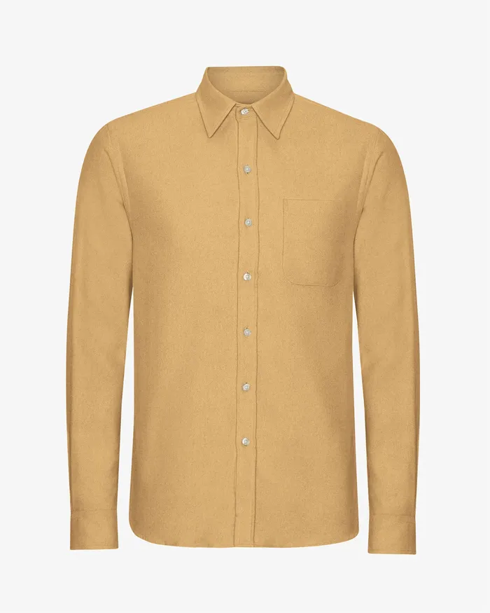 Organic Flannel Shirt 8211 Desert Khaki Men Shirts Colorfulstandard