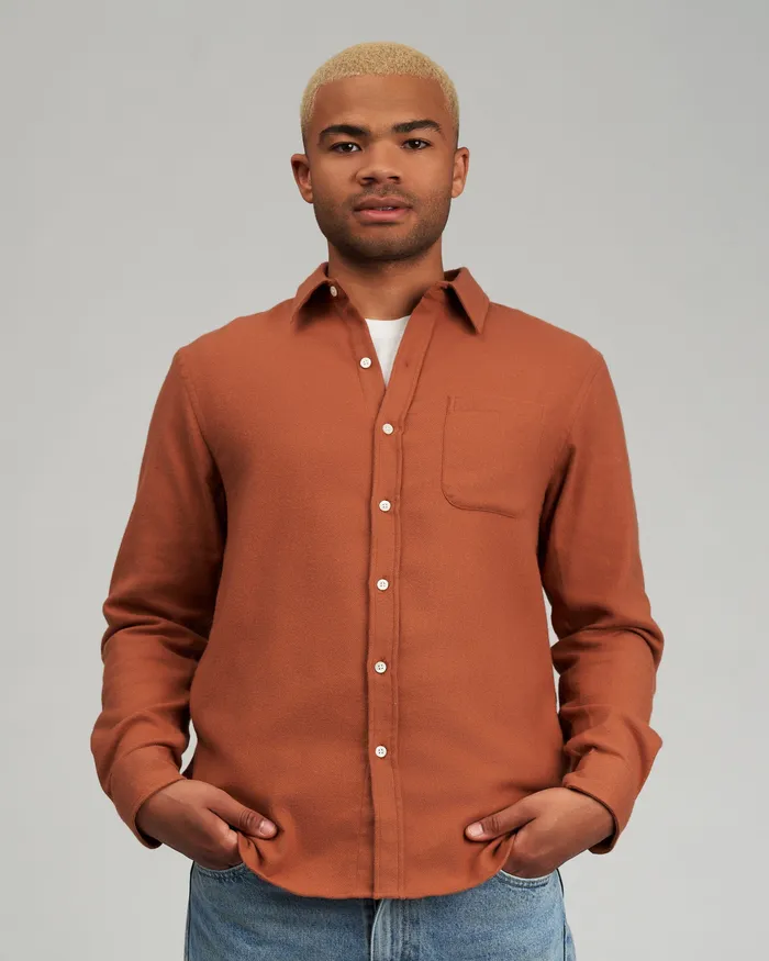 Organic Flannel Shirt 8211 Dusty Olive Shirts Colorfulstandard Men